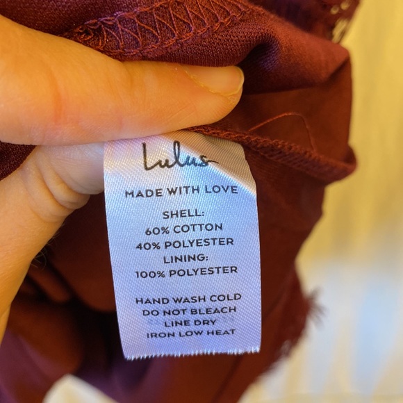 Lulu’s take me to brunch shift dress in burgundy size medium - Picture 5 of 6